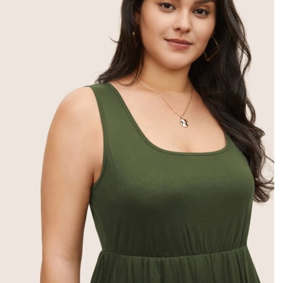 BloomChic Plus Size Supersoft Essentials Solid Gathered Tank Dress XL - Picture 5 of 5